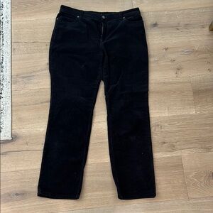 Lands' End Black Mid Rise, Straight Leg Corduroy Jeans size 18